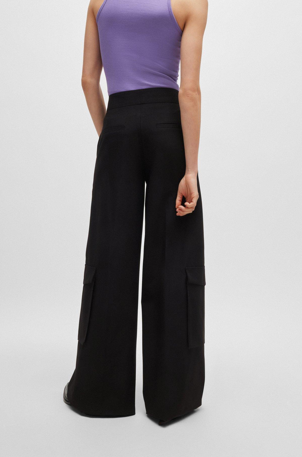 Regular-fit cargo trousers with wide leg Product Image