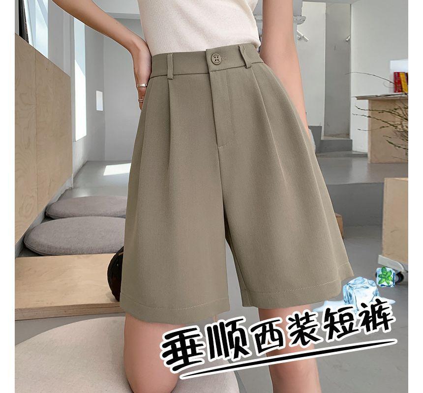 High Waist Wide Leg Dress Shorts Product Image