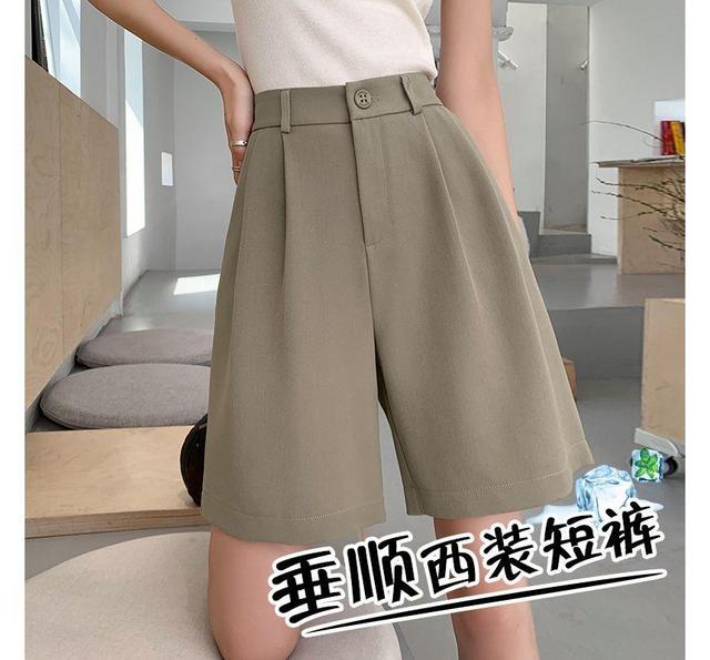 High Waist Wide Leg Dress Shorts Product Image