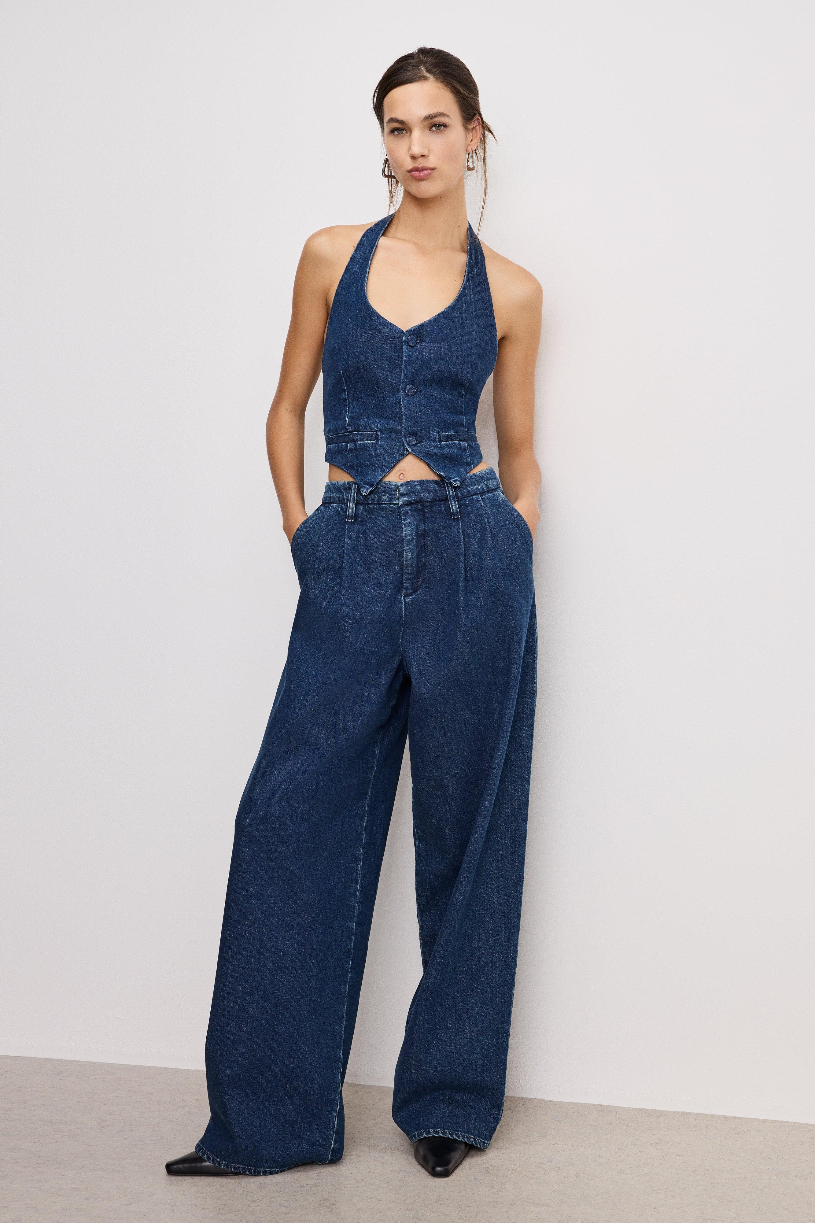 90S PLEATED  DENIM TROUSERS | INDIGO724 product image