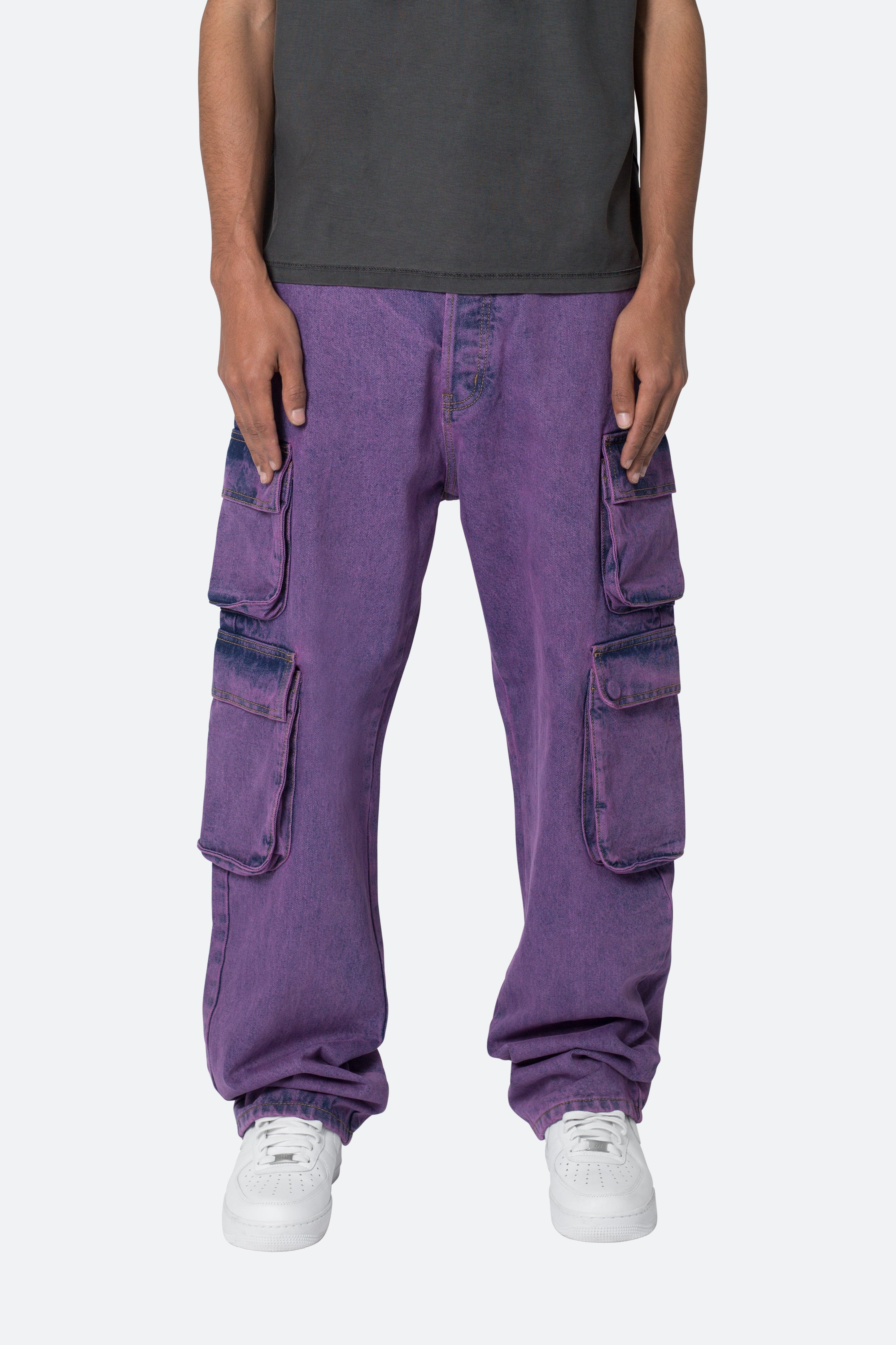 V580 Baggy Cargo Pants - Purple Product Image