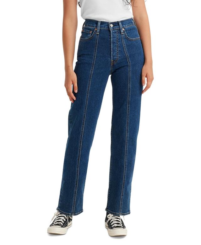 Levis Womens Ribcage Straight-Leg Seamed Jeans Product Image