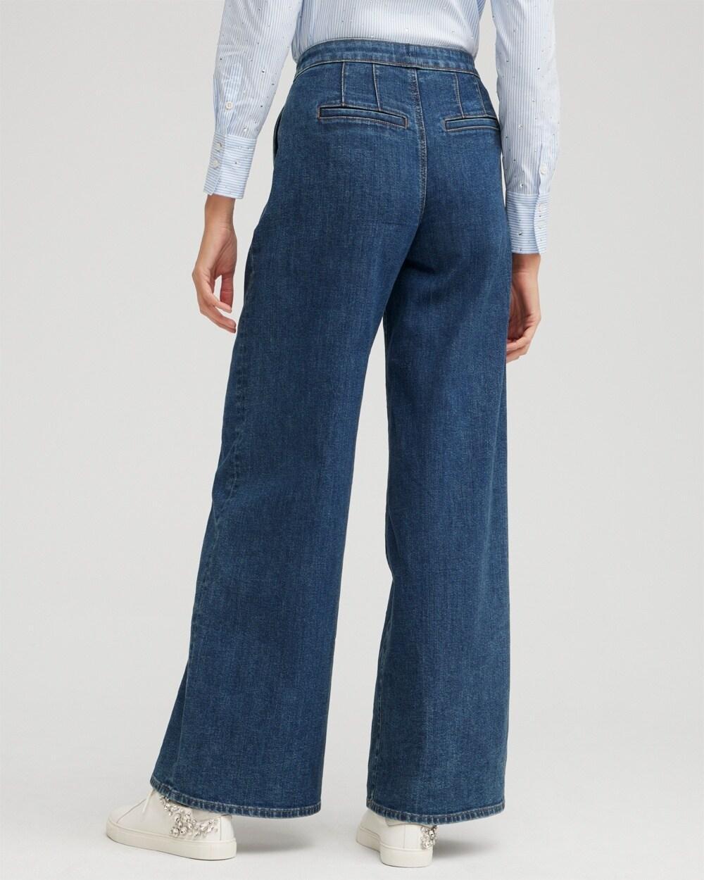 High Rise Wide Leg Palazzo Jeans Product Image