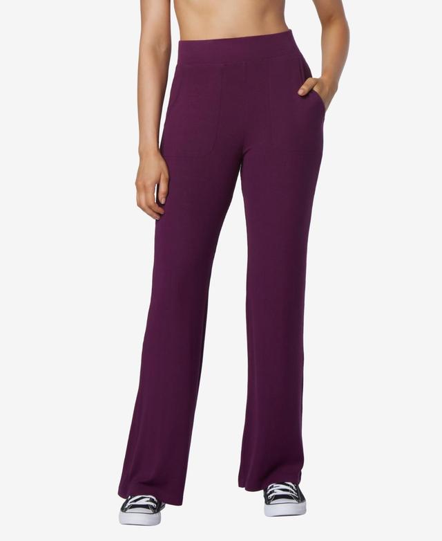 Andrew Marc Sport Womens Full Length Ribbed Wide Leg Pants Product Image