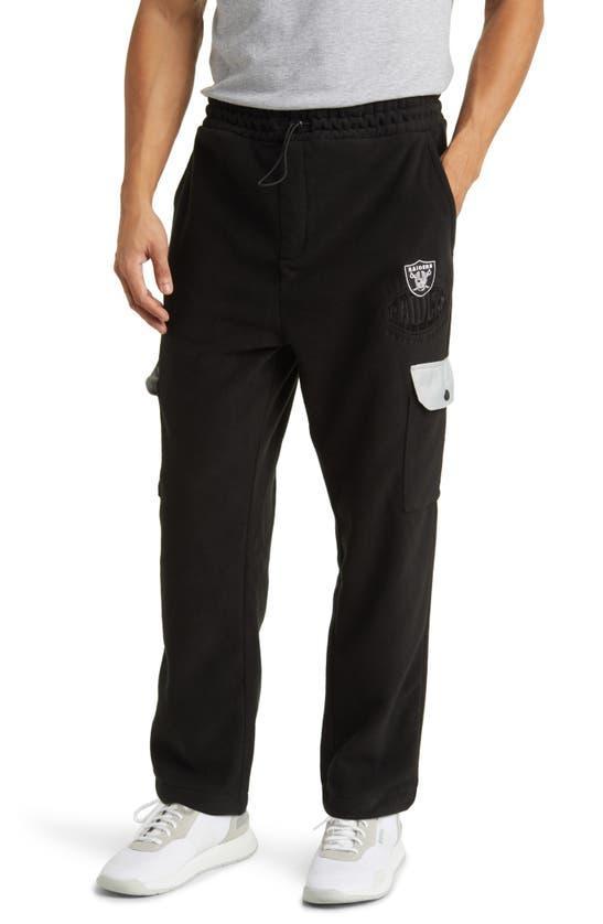 Boss X Nfl Fleece Tracksuit Bottoms With Collaborative Branding In Raiders Black Product Image