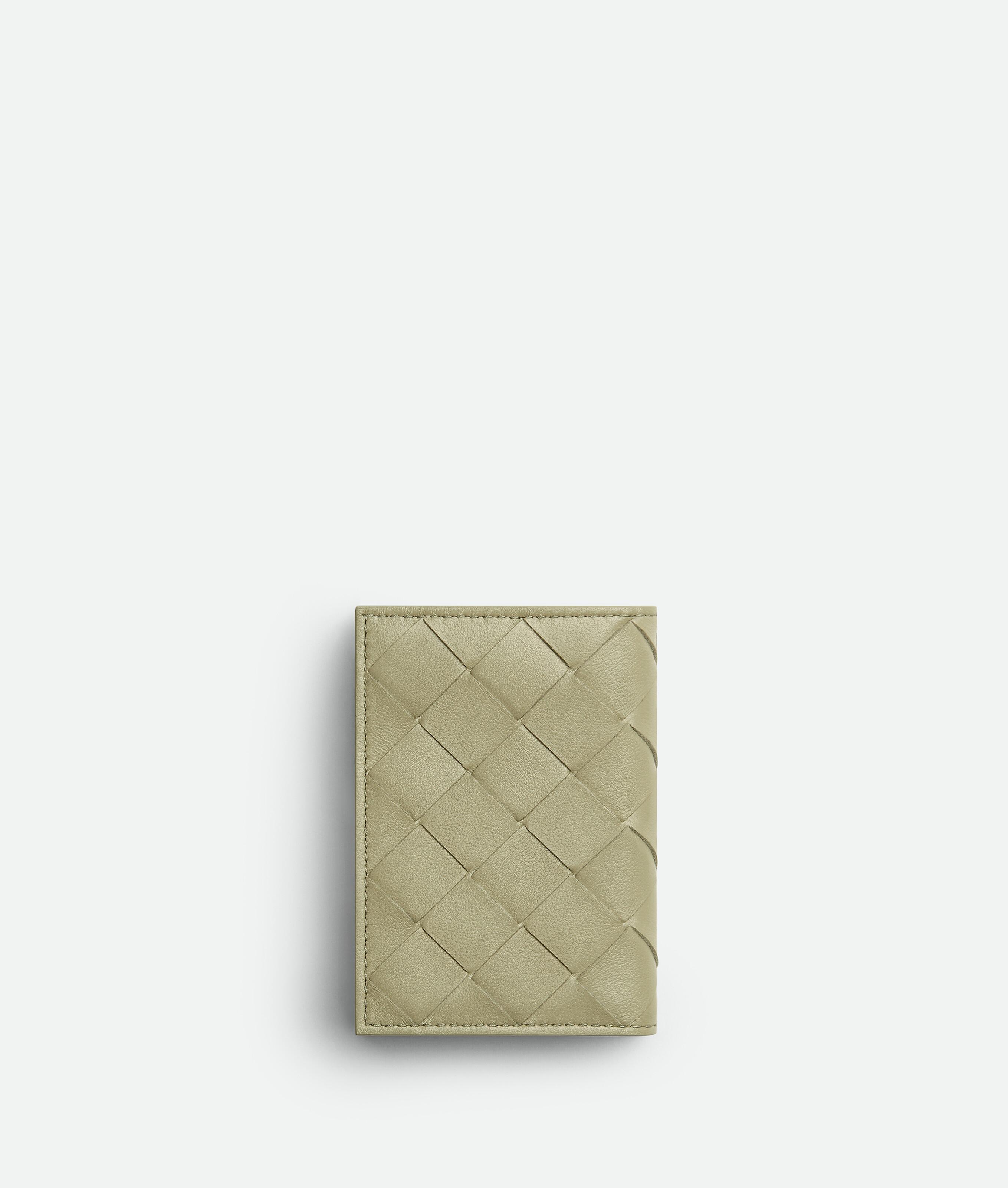 Women's Intrecciato Tiny Tri-Fold Wallet in Travertine / New sauge Product Image