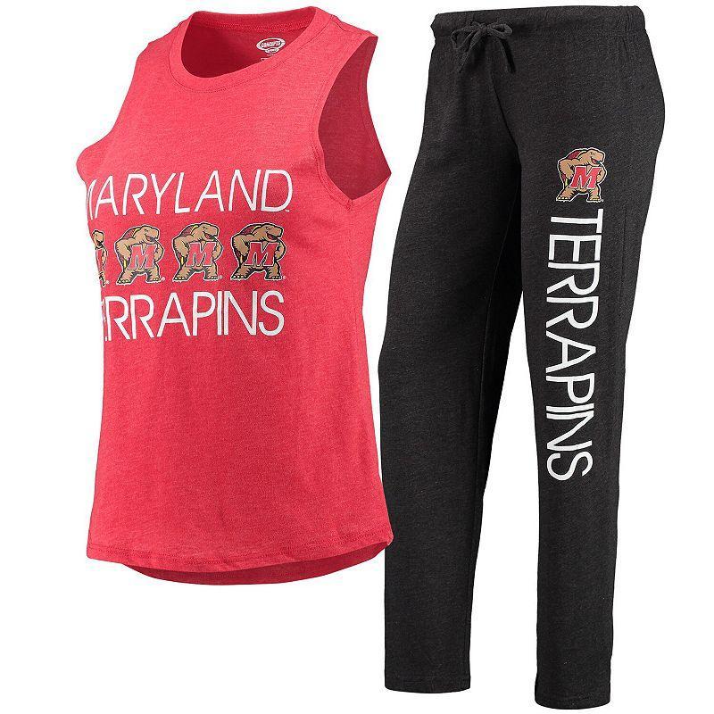 Womens Concepts Sport /Red Maryland Terrapins Tank Top & Pants Sleep Set Product Image