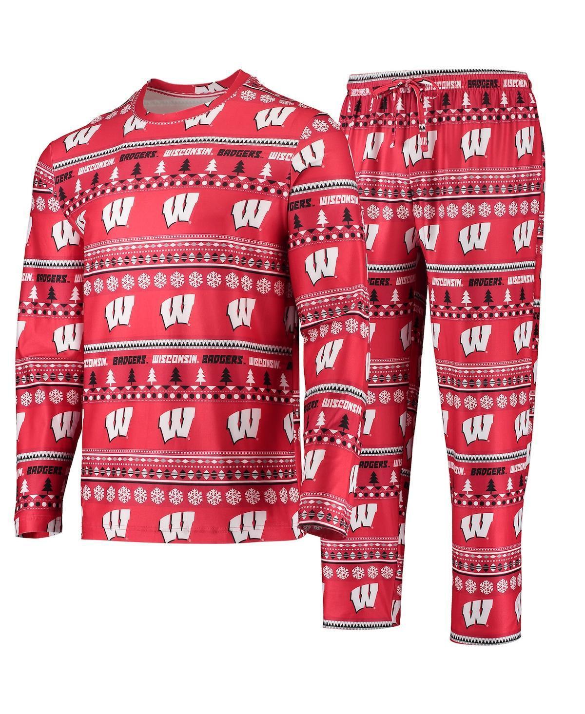 Mens Concepts Sport Wisconsin Badgers Ugly Sweater Long Sleeve T-Shirt and Pants Sleep Set Product Image