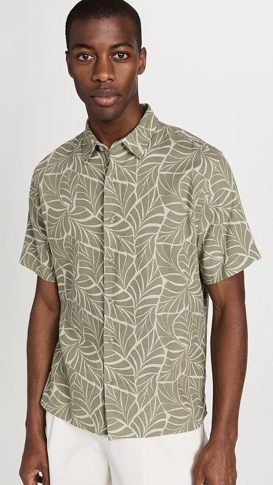 Vince Knotted Leaves Short Sleeve Shirt | Shopbop Product Image