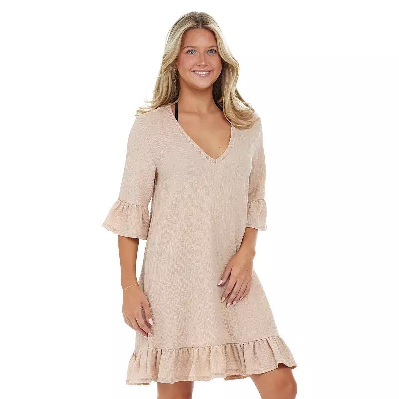 Womens Jordan Taylor Ruffle Swim Cover-Up Dress Product Image