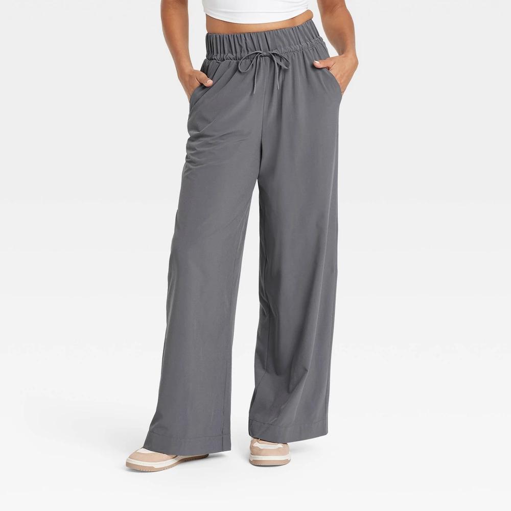 Womens Active Light High-Rise Wide Leg Pants - All In Motion Dark M Product Image