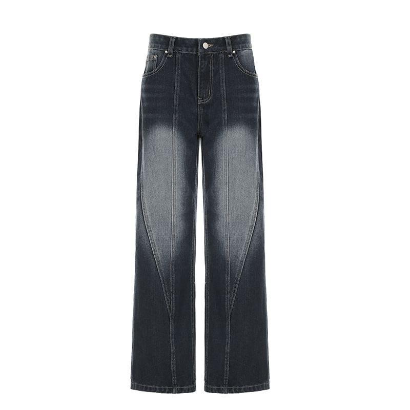 Mid Rise Washed Flared Jeans Product Image