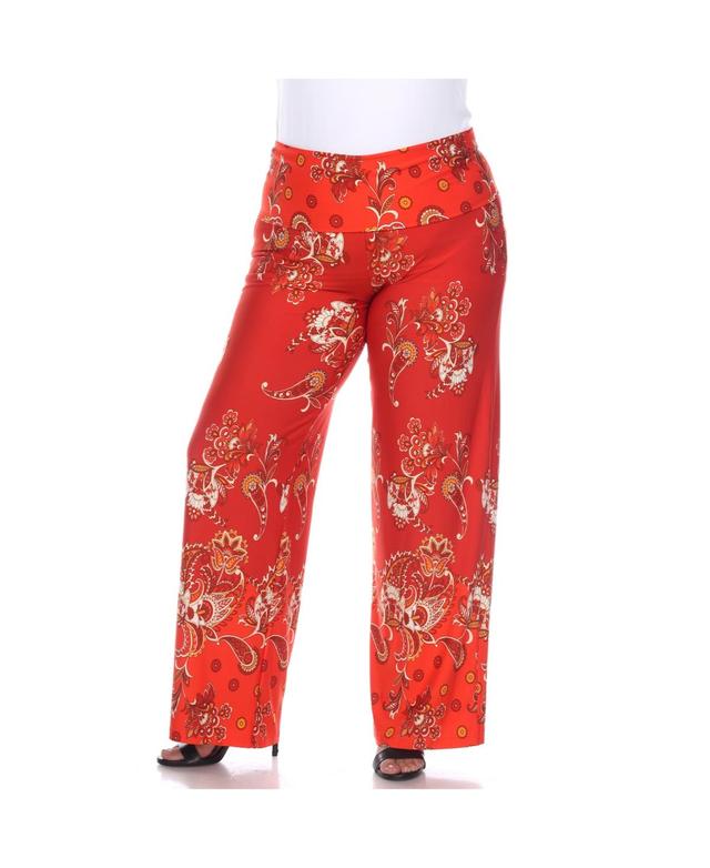 White Mark Plus Size Floral Paisley Printed Palazzo Pants Product Image