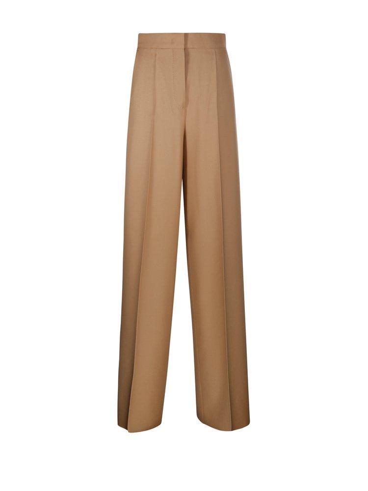 MAX MARA High Waisted Straight Leg Pants In Beige Product Image