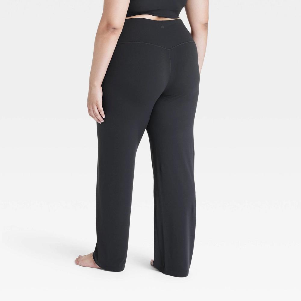 Women's Everyday Soft High-Rise Straight Leg Pants - All In Motion™ Black 1X Product Image