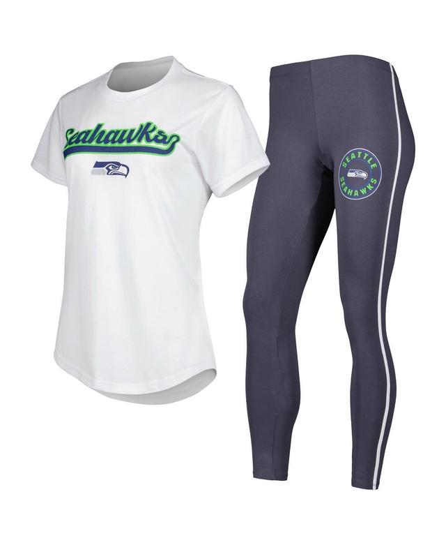 Womens Concepts Sport /Charcoal Seattle Seahawks Sonata T-Shirt & Leggings Sleep Set Product Image