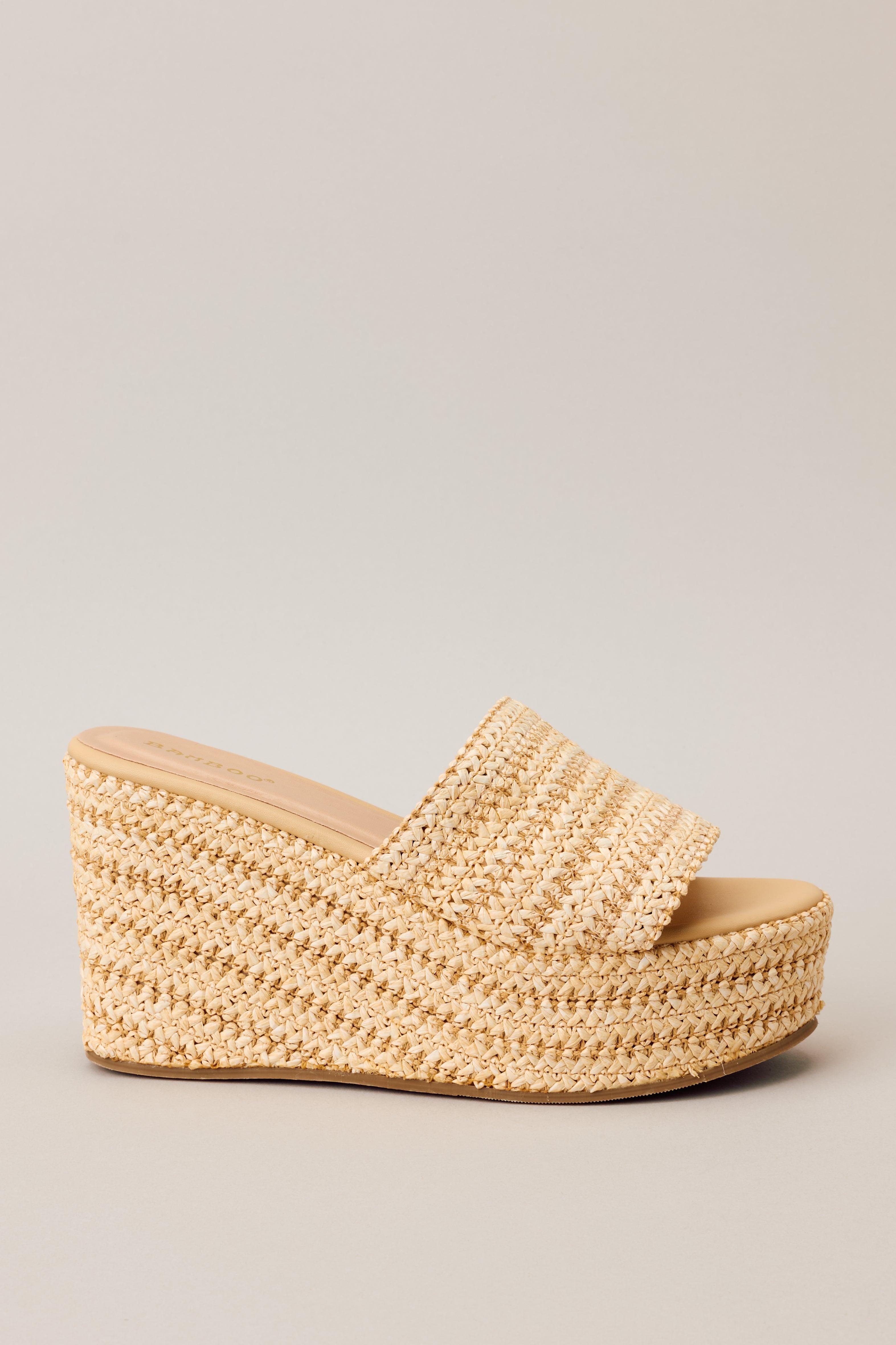 Shoreline Chic Natural Espadrille Platform Sandals Product Image