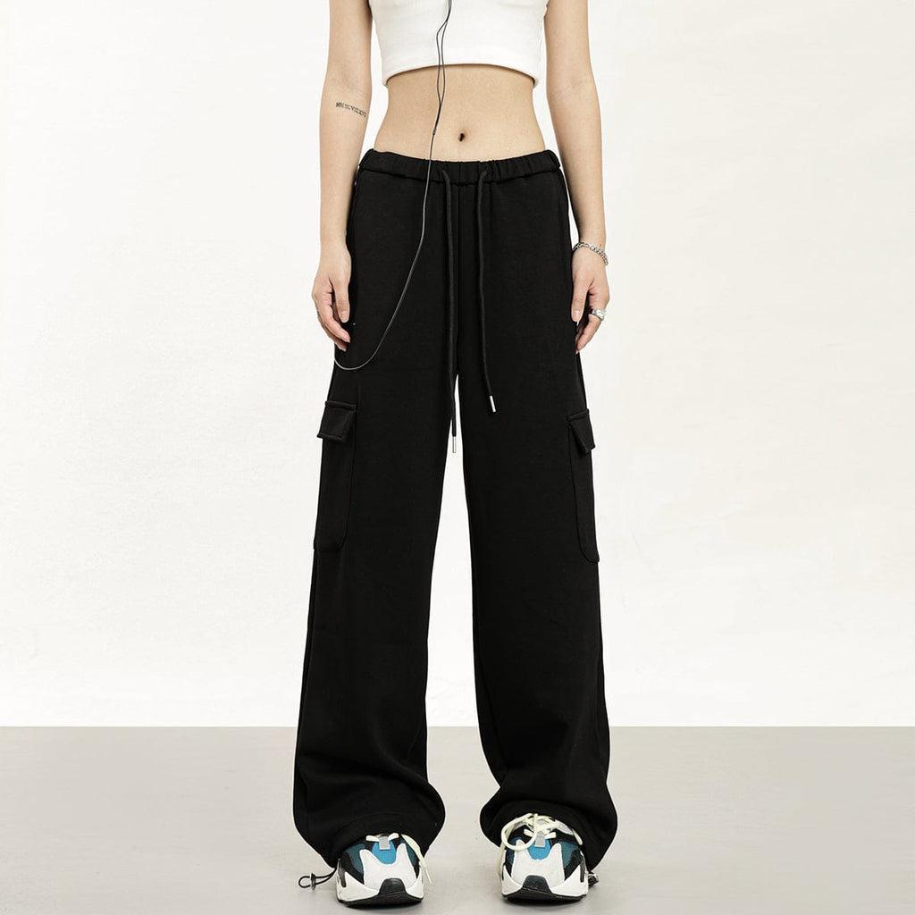 RTK (W) No. 1822 DRAWSTRING WIDE STRAIGHT DRAPE SWEATPANTS Product Image