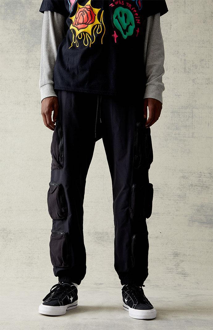 Mens Multi Pocket Straight Cargo Pants - Product Image