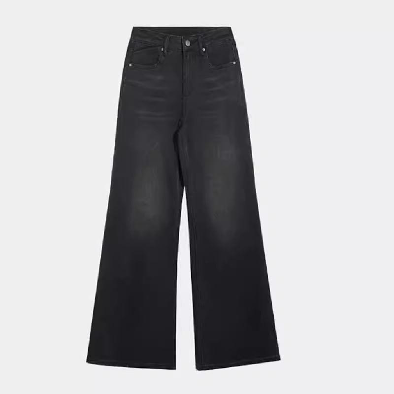 High Rise Washed Flared Jeans Product Image