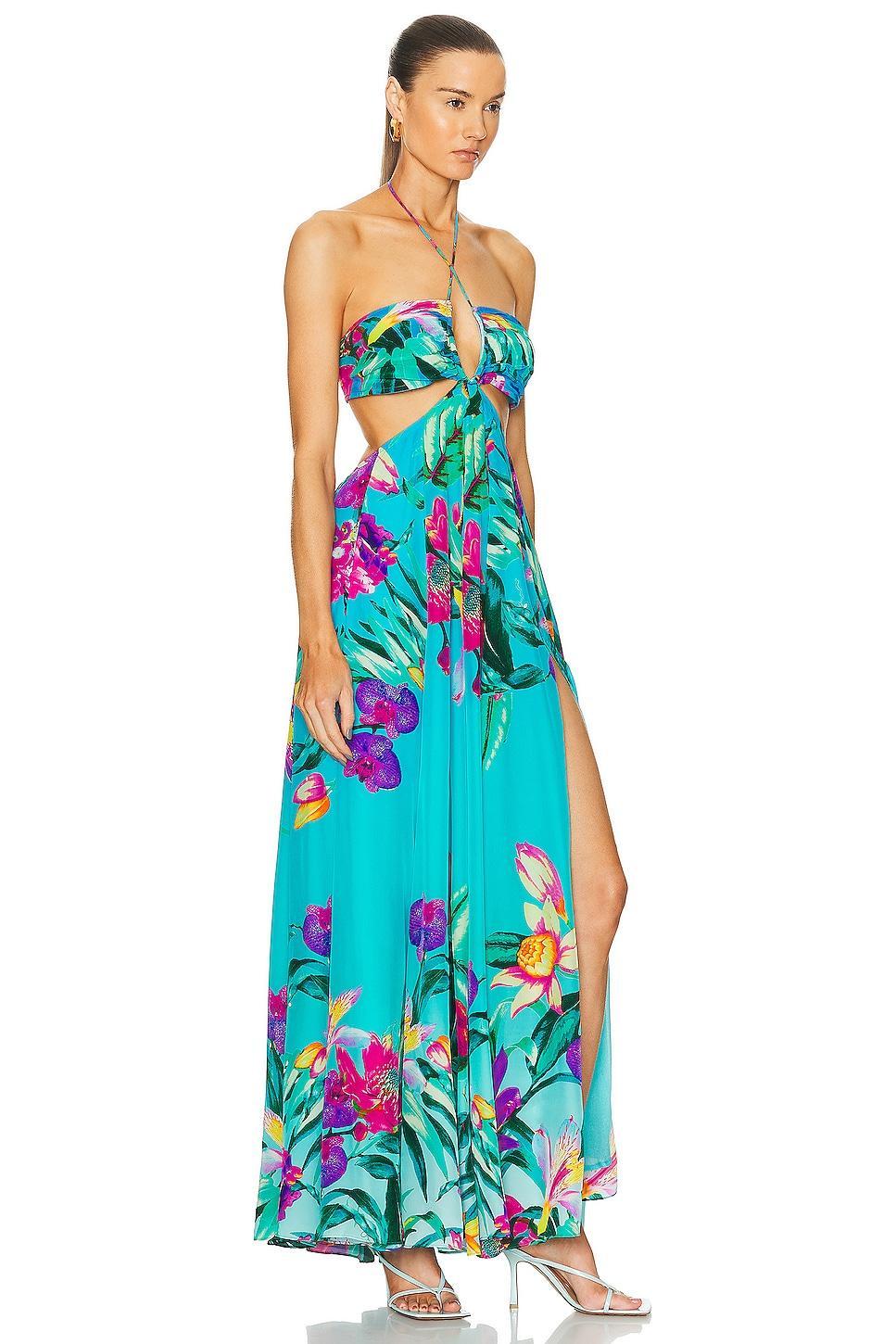 ROCOCO SAND Ocean Maxi Dress in Teal Product Image