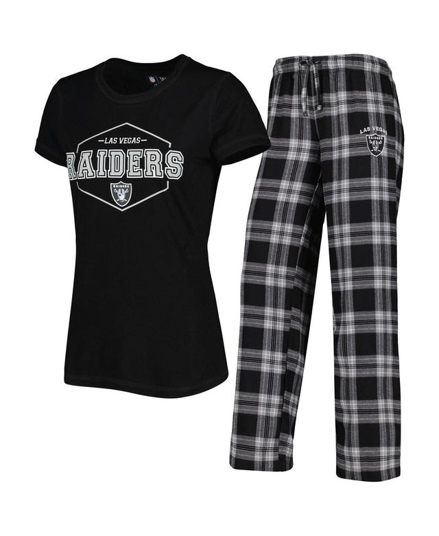 Womens Concepts Sport Black Las Vegas Raiders Badge T-shirt and Pants Sleep Set - Black Product Image