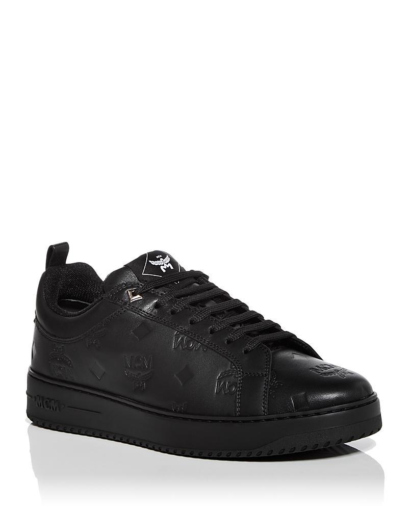 Mcm Mens Neo Derby Embossed Visetos Low Top Sneakers Product Image