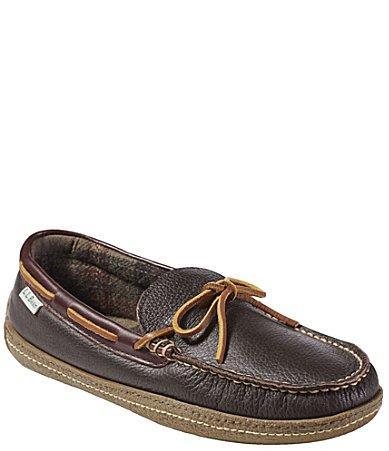 L.L.Bean Mens Handsewn Leather Slippers Product Image