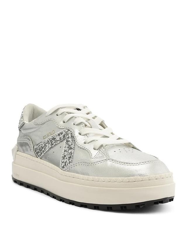 Womens St Bold Metallic Leather Sneakers Product Image