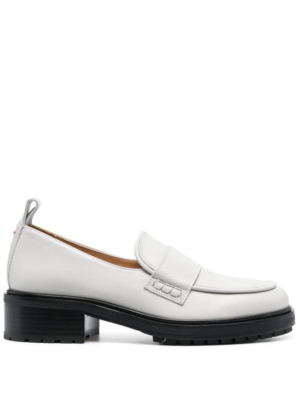 Ruth 40mm Round-toe Loafers In White Product Image