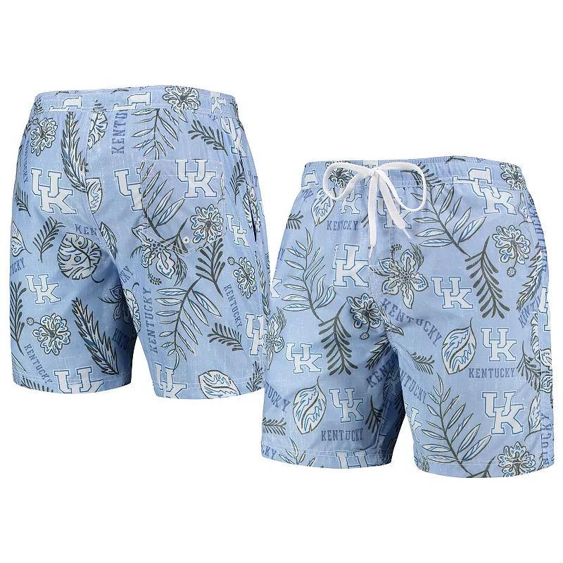 Mens Wes & Willy Blue Kentucky Wildcats Vintage Floral Swim Trunks Product Image