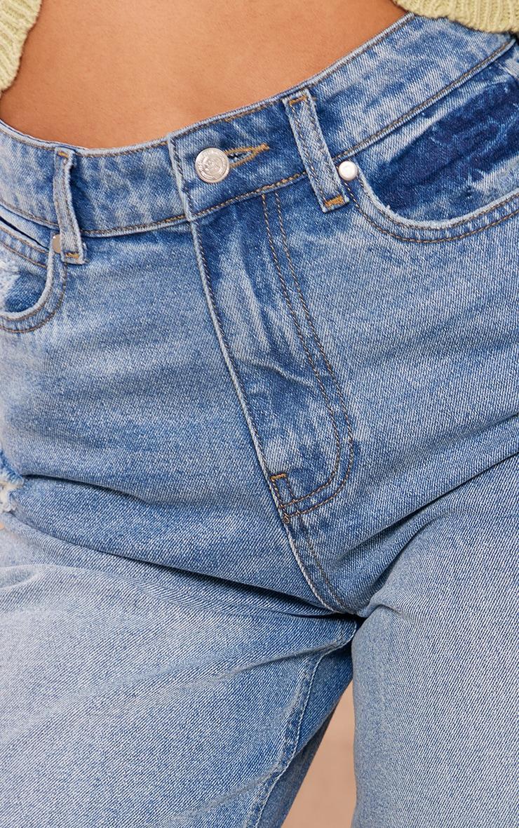 Tall Blue Denim Ripped Jorts Product Image