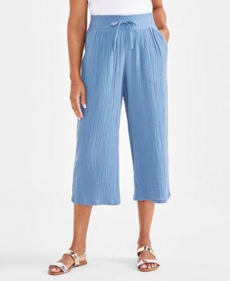 Jm Collection Womens Gauze Cropped Pull-On Pants, Created for Macys Product Image