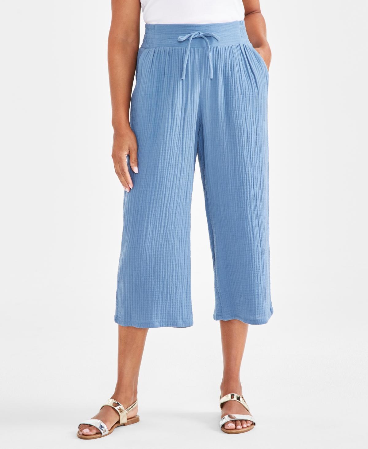 Jm Collection Womens Gauze Cropped Pull-On Pants, Created for Macys Product Image