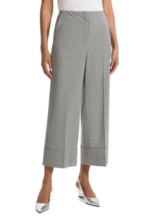 Womens Gingham Virgin Wool-Blend Cuffed Pants Product Image