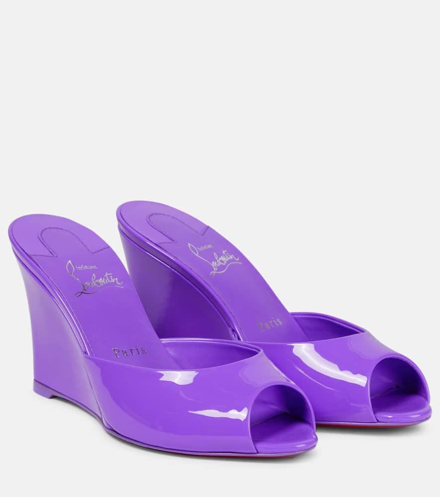 Me Dolly Zeppa Patent Leather Sandals In Purple Product Image