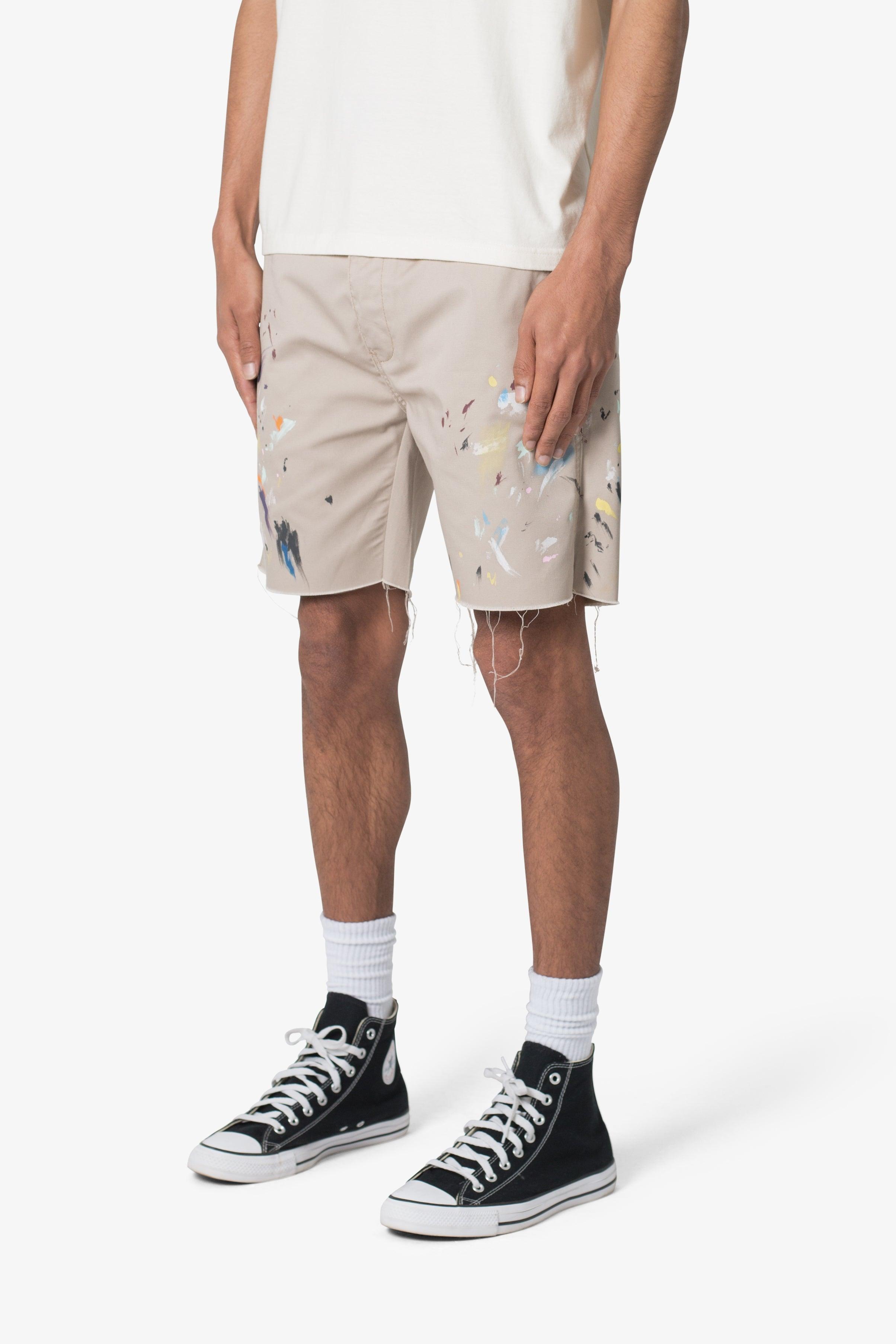 Paint Twill Shorts - Khaki Product Image