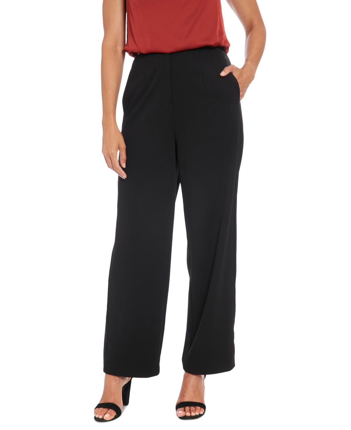 Muse Womens Darted-Waist Tuxedo Straight-Leg Pants Product Image