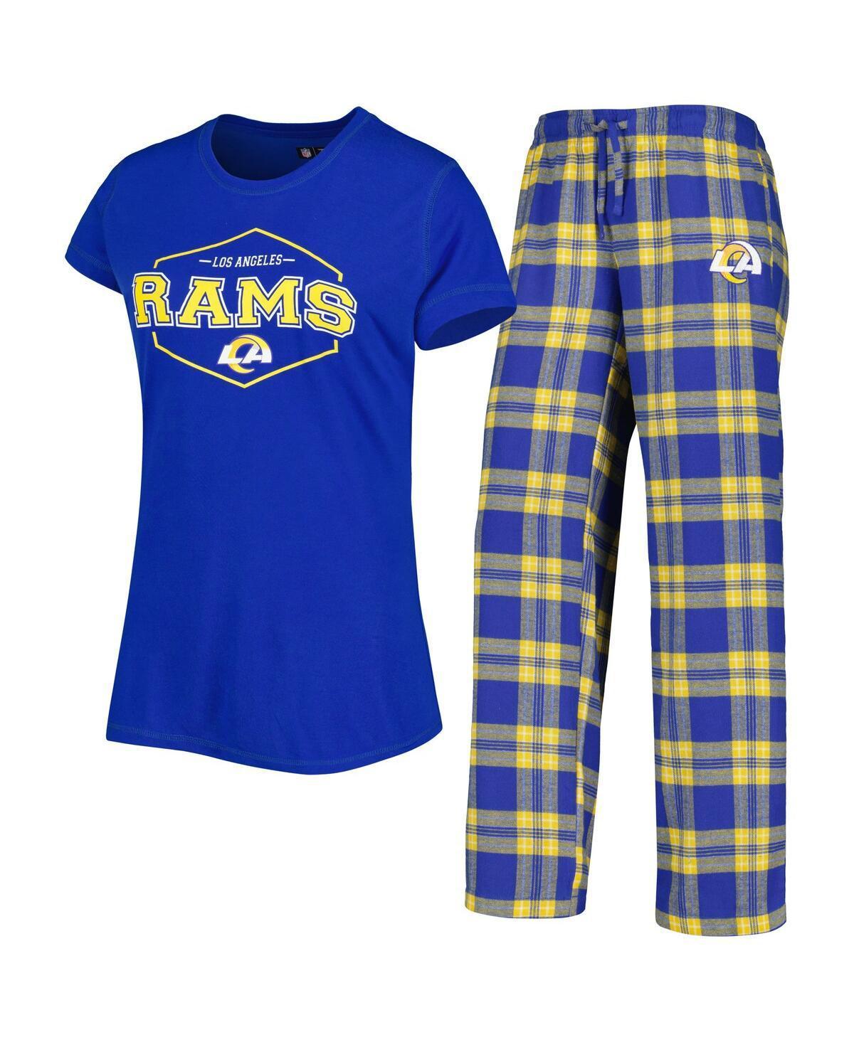 Womens Concepts Sport Navy/Gold Los Angeles Rams Badge T-Shirt & Pants Sleep Set Product Image