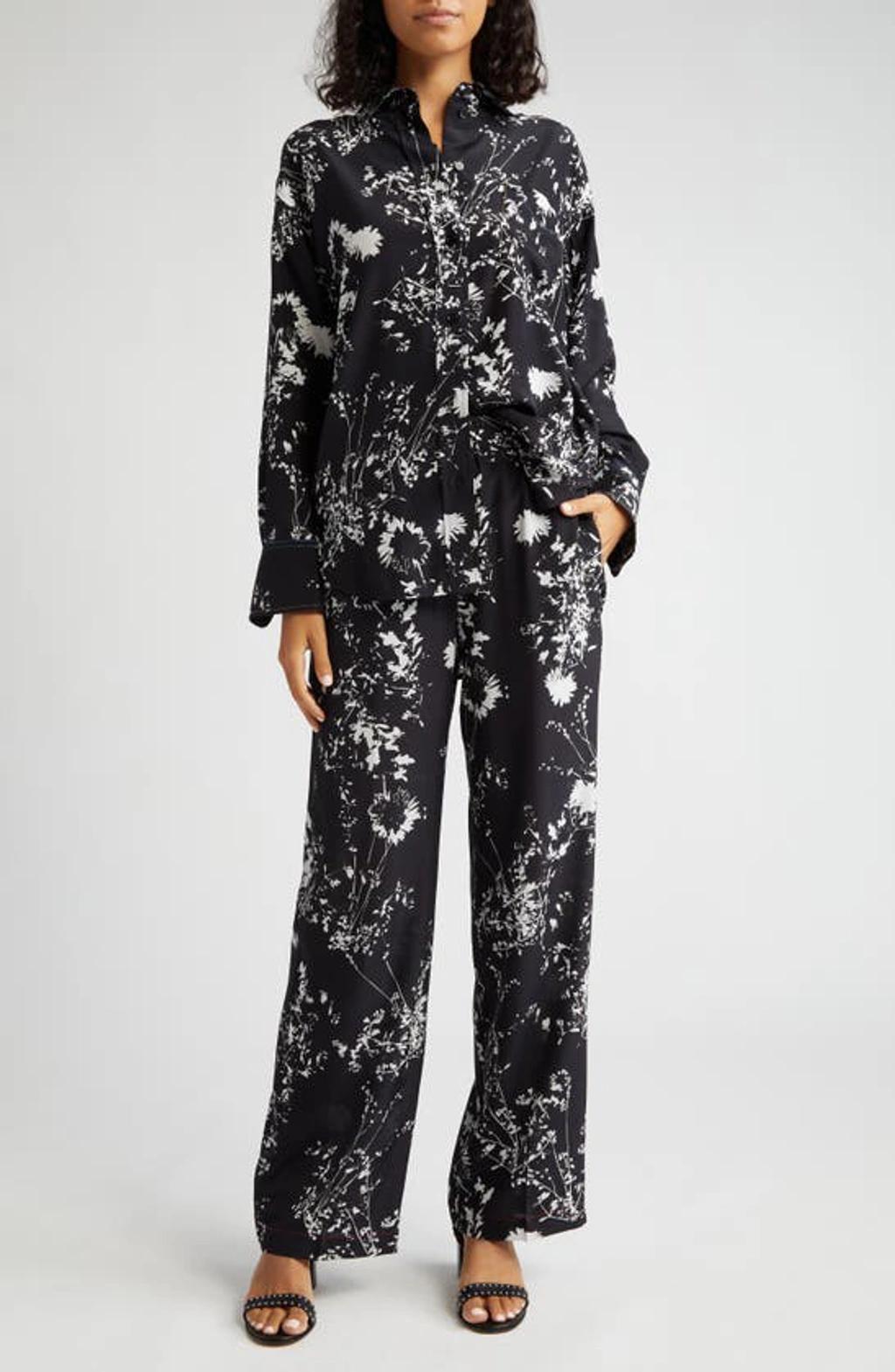 VICTORIA BECKHAM 1323wsh004871b 0 Floral Negative Black White In Floral Black White Product Image