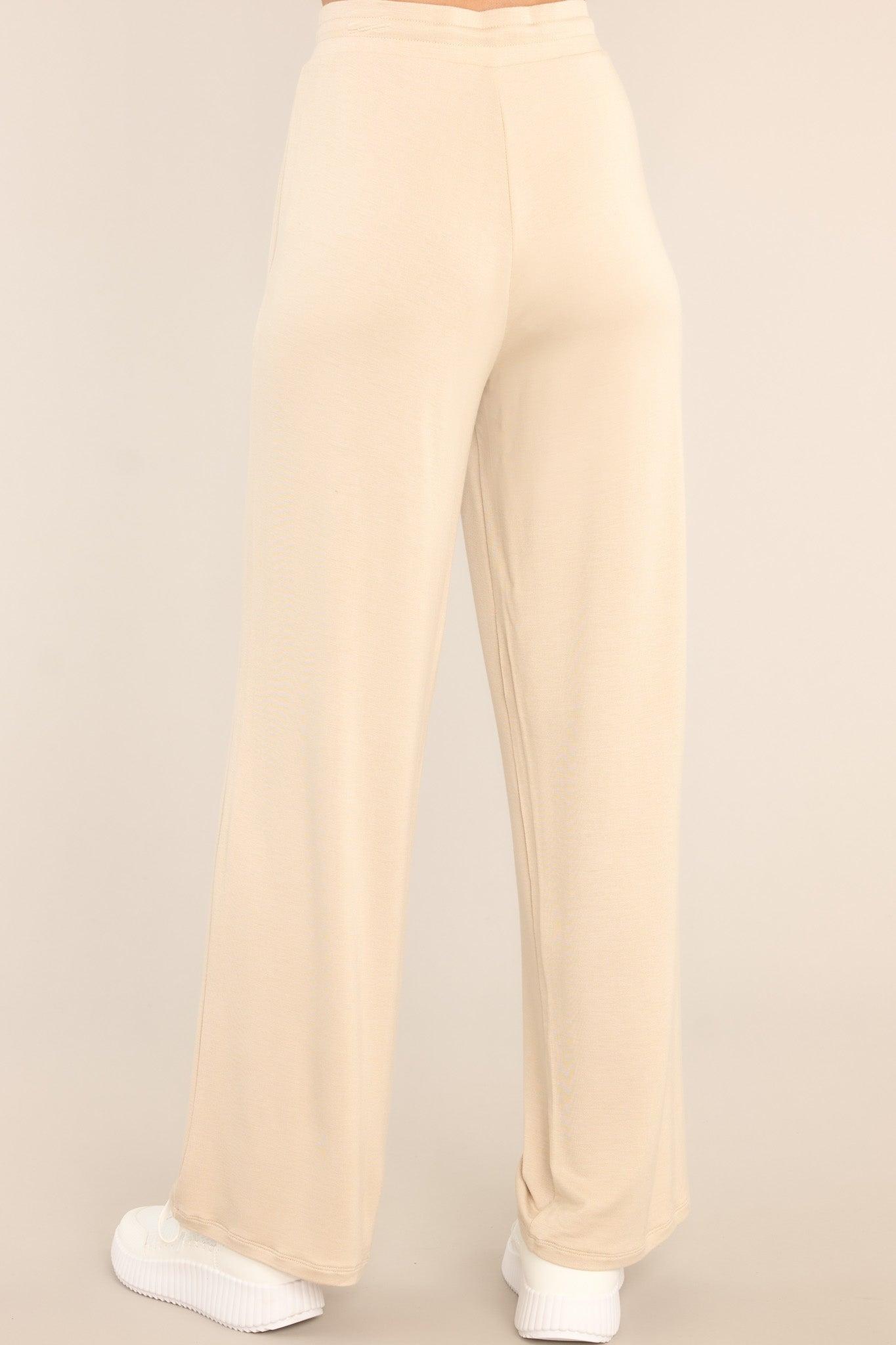 With Ease Natural Beige Wide Leg Pants Tan Product Image