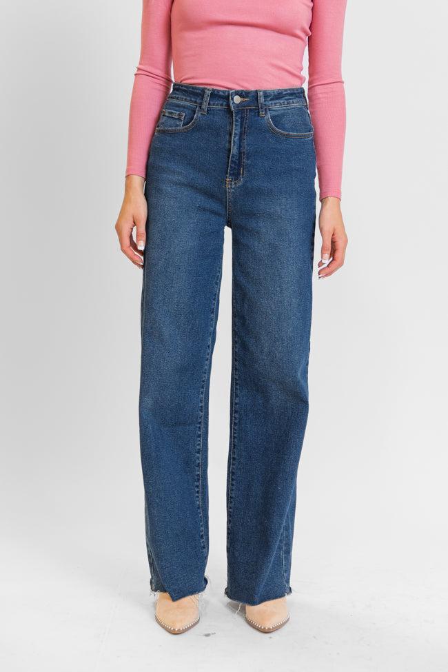 Kelsea Dark Wash Wide Leg Tall Jeans Product Image