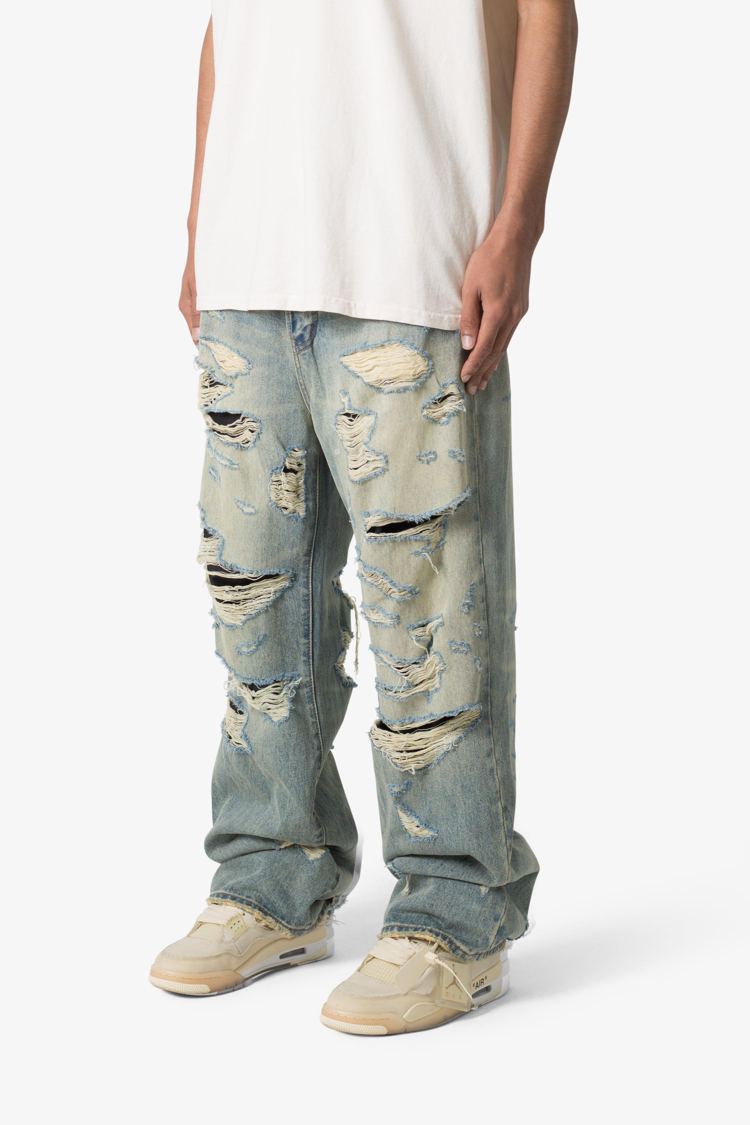 Ultra Baggy Distressed Denim - Vintage Blue Product Image