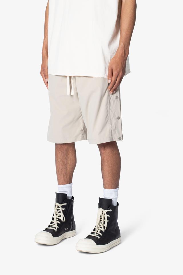 Side Snap Nylon Shorts - Tan Product Image