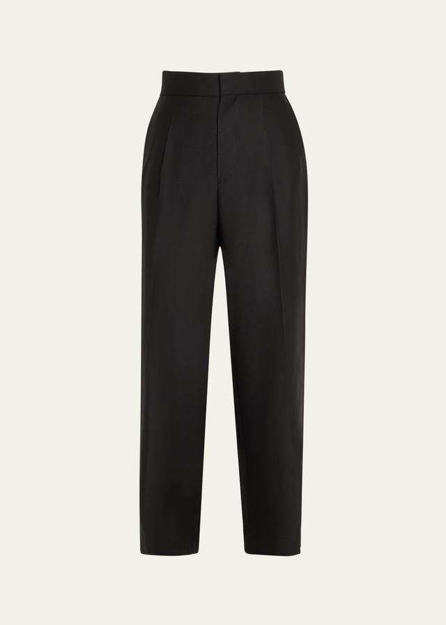 Mens High-Waist Trousers with Wide Legs Product Image