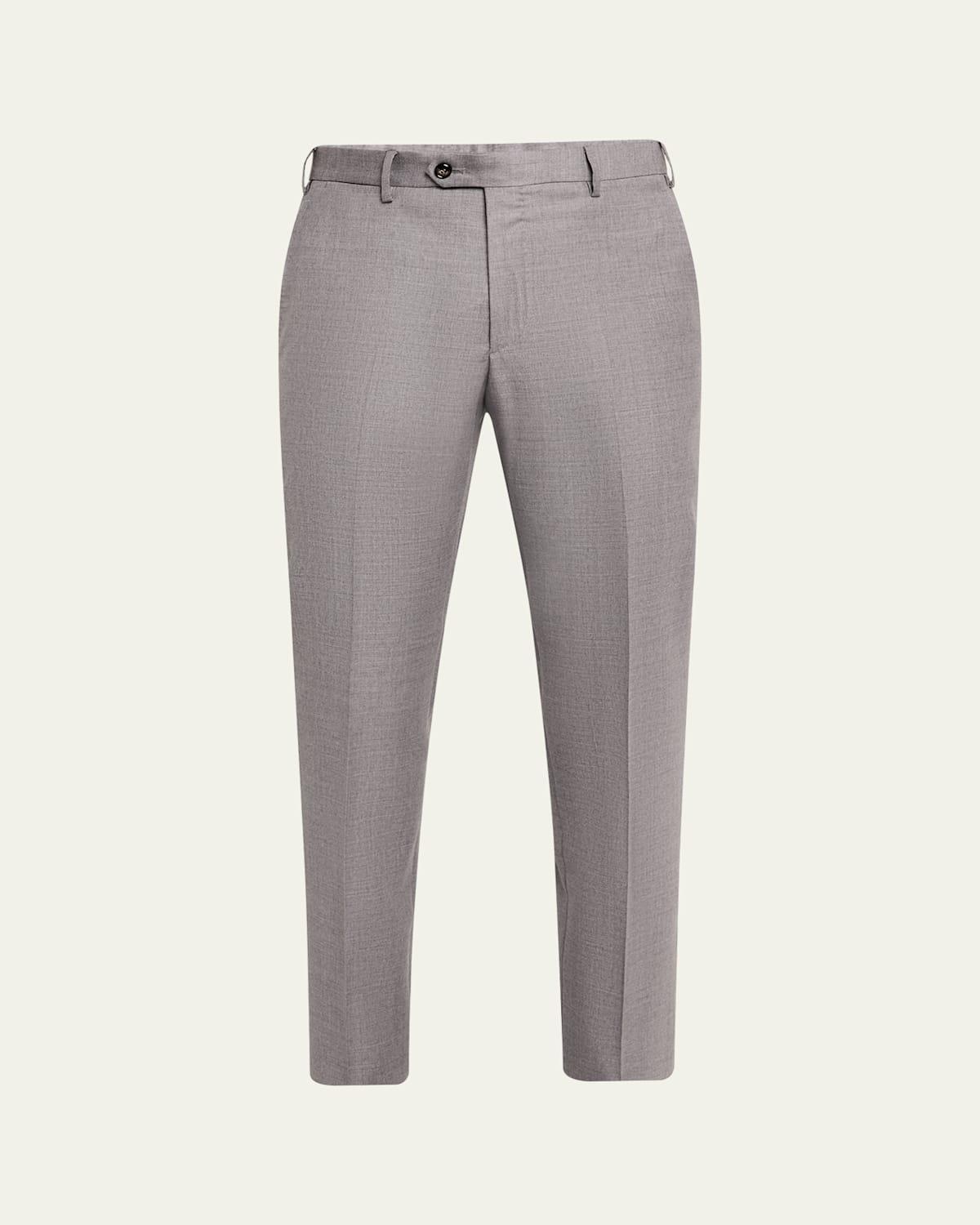 Mens Wool Flat-Front Trousers Product Image