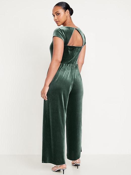 Fit &amp; Flare Velvet Jumpsuit Product Image