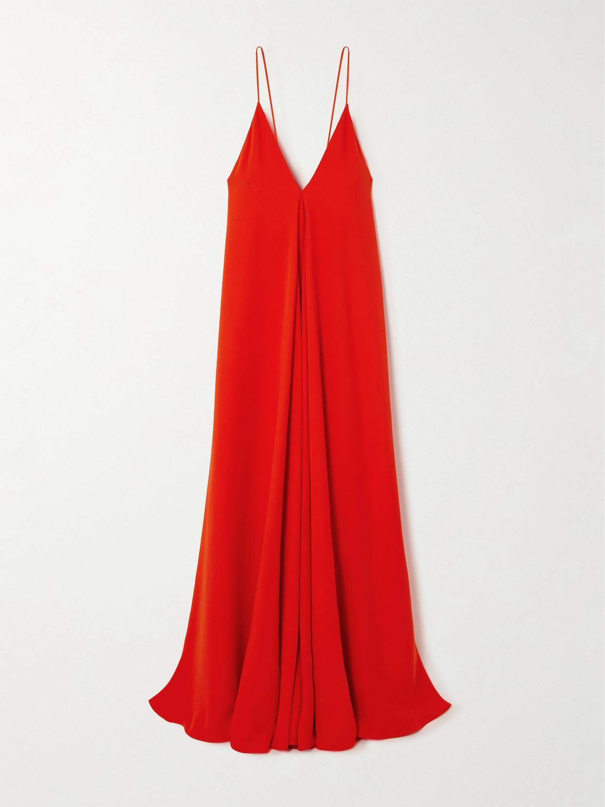 VALENTINO Silk-crepe Gown In Red Product Image