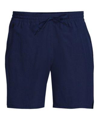 Mens Lands End Active 7-in. Swim Trunks Blue Turq Mosaic Dot Product Image