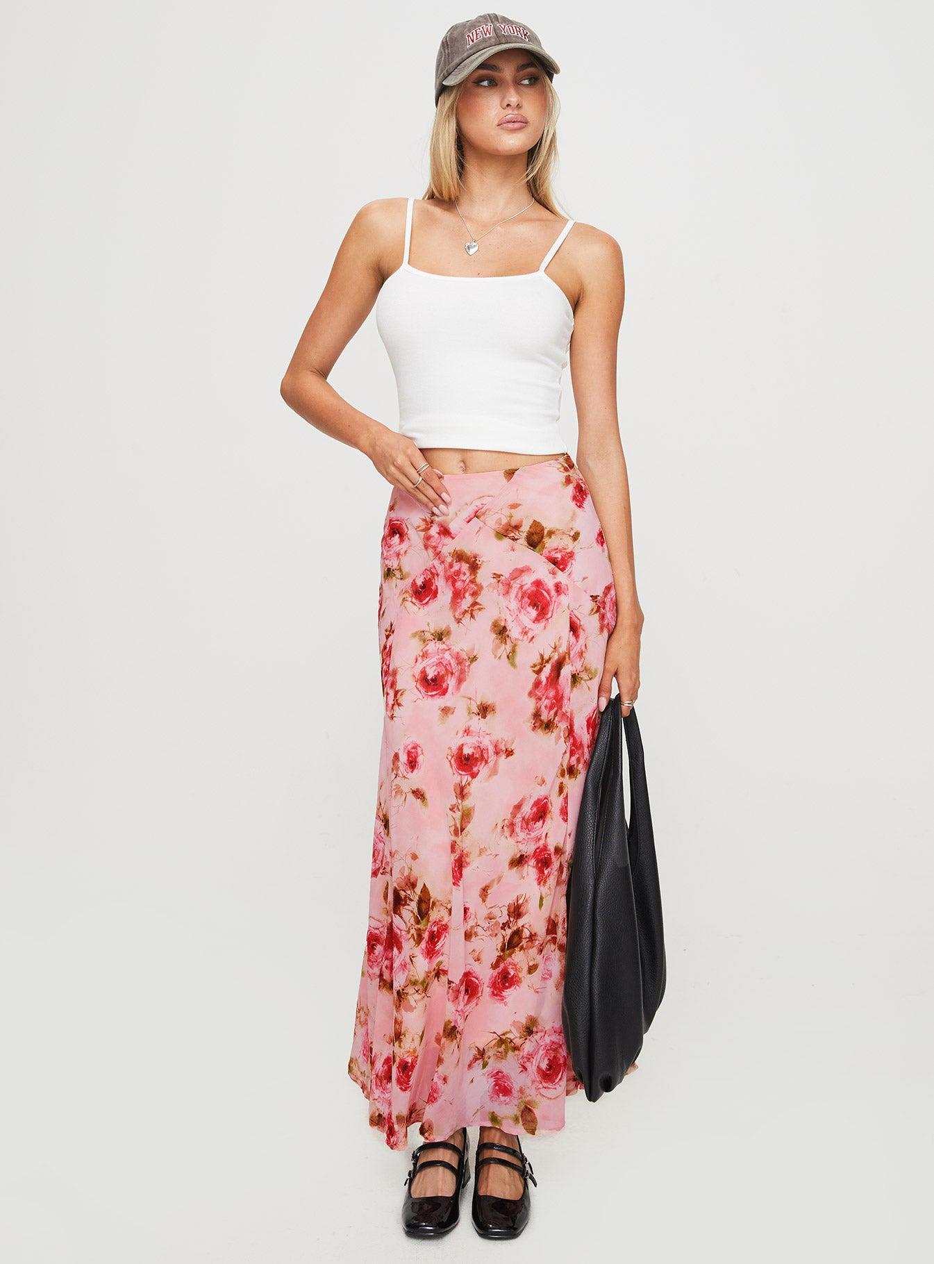 Vespera Maxi Skirt Pink Product Image